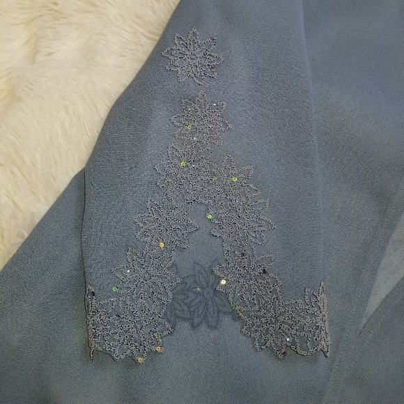 Nina Lee Ladies Blouse with Matching Sheer Jacket 3X Blue Gray - Picture 7 of 14